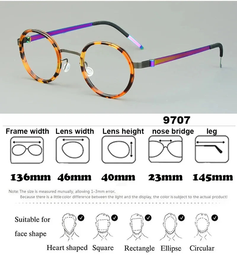 Bobbie Women's Full Rim Round Titanium Acetate Eyeglasses 619707