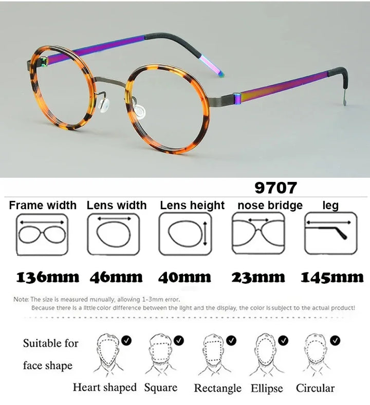 Bobbie Women's Full Rim Round Titanium Acetate Eyeglasses 619707