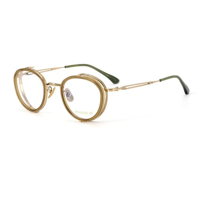 Aimee Unisex Full Rim Round Titanium Acetate Eyeglasses 5054 Full Rim Aimee   