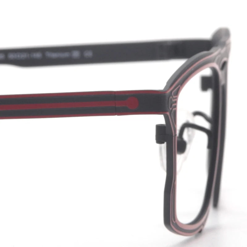 Muzz 8582 men's rectangle pure titanium prescription eyeglasses — view 8