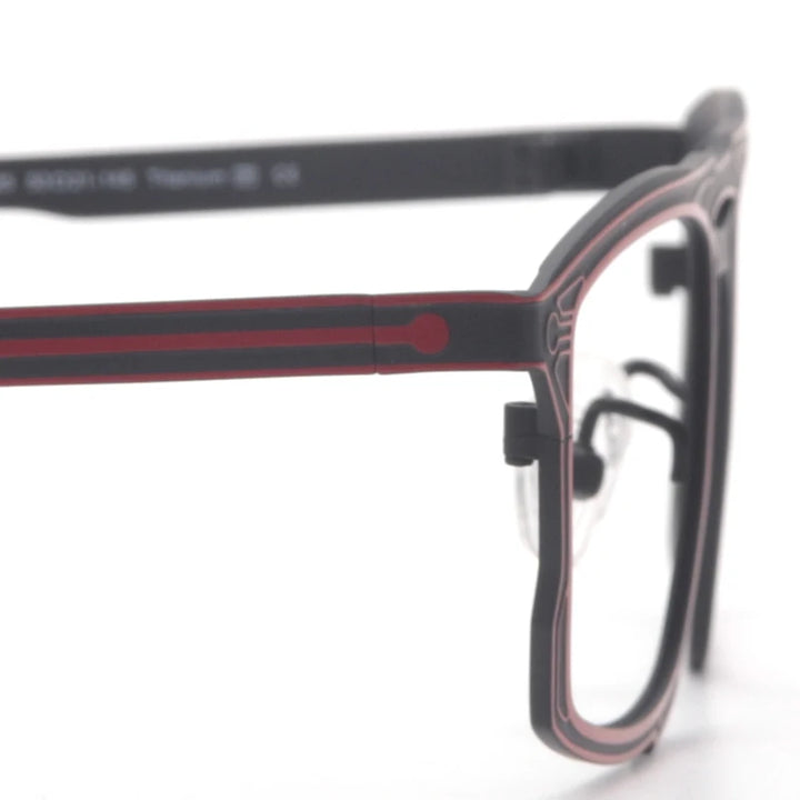Muzz 8582 men's rectangle pure titanium prescription eyeglasses — view 8