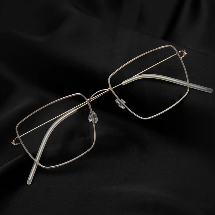 Black Mask Women's Full Rim Square Screwless Titanium Eyeglasses 54135
