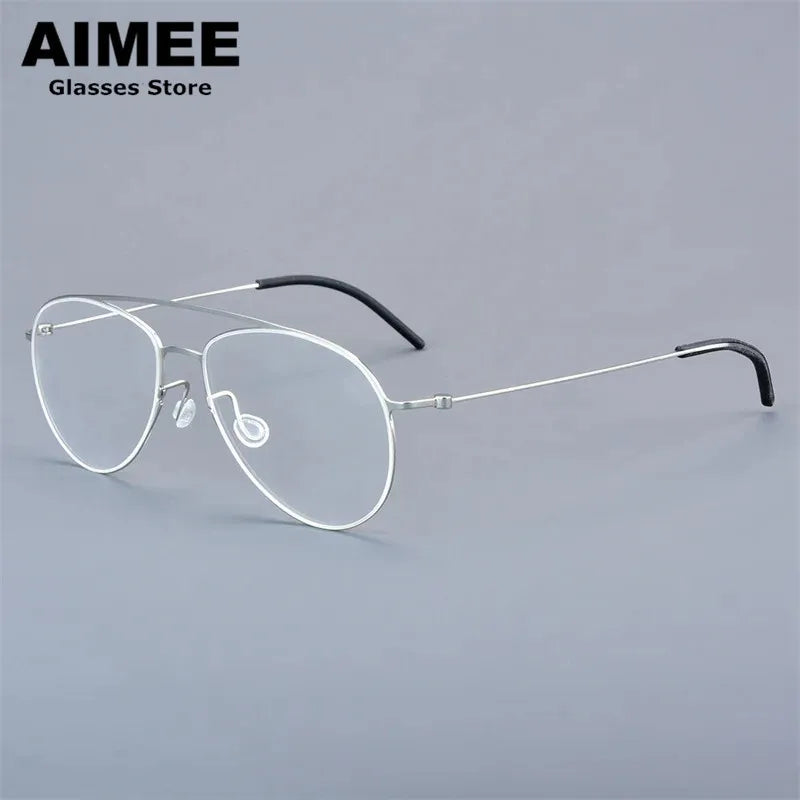 Aimee Women's Full Rim Oval Double Bridge Titanium Eyeglasses 550711