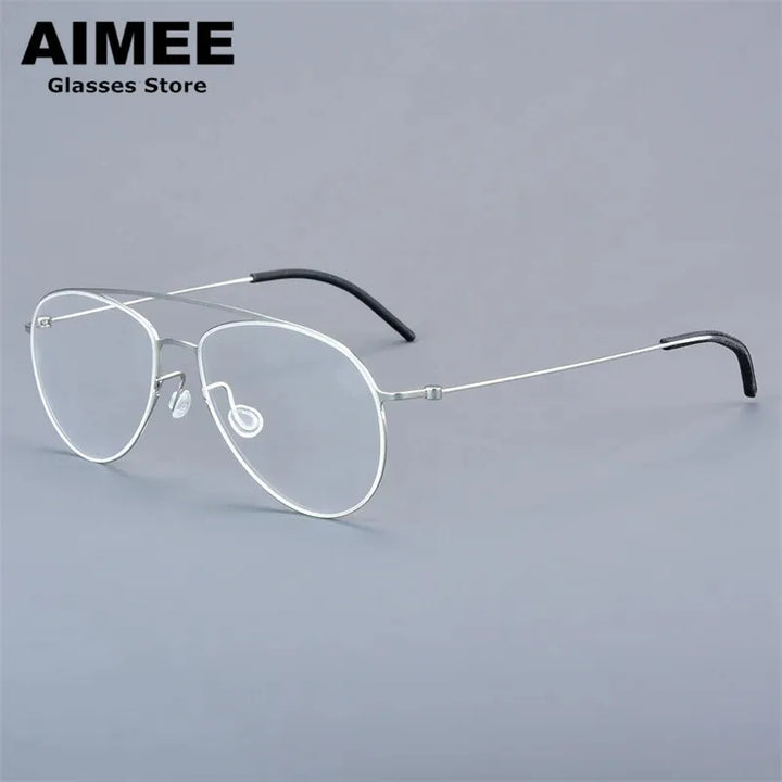 Aimee Women's Full Rim Oval Double Bridge Titanium Eyeglasses 550711