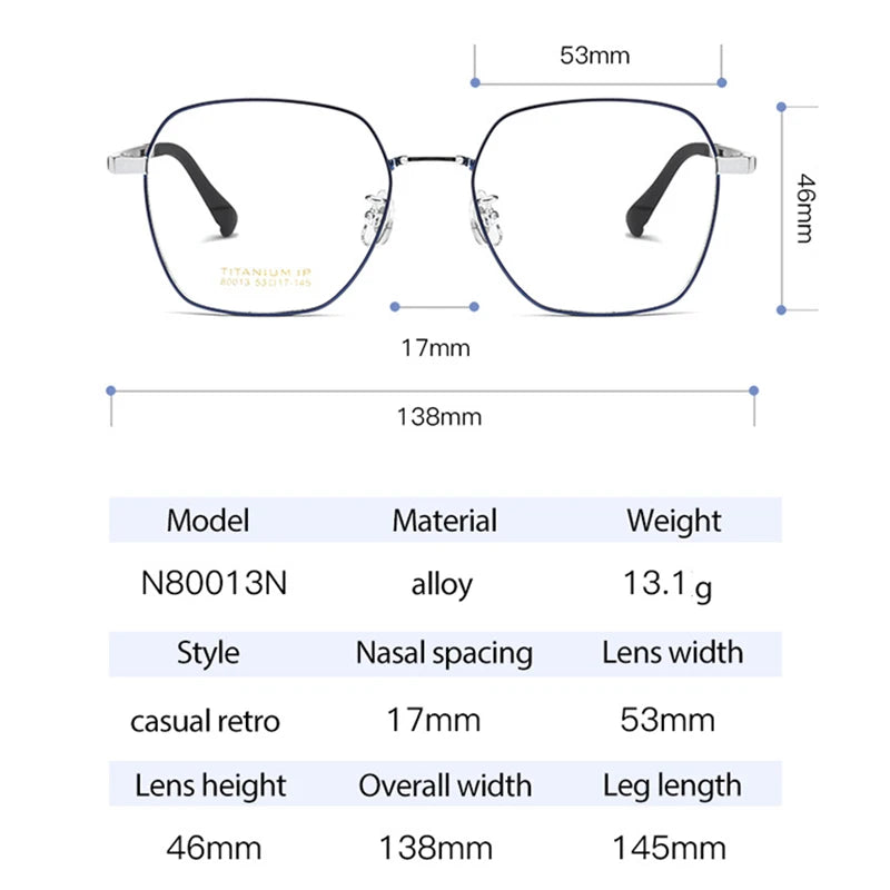 Hotochki Women's Full Rim Polygon Oval Titanium Eyeglasses 98013 Full Rim Hotochki