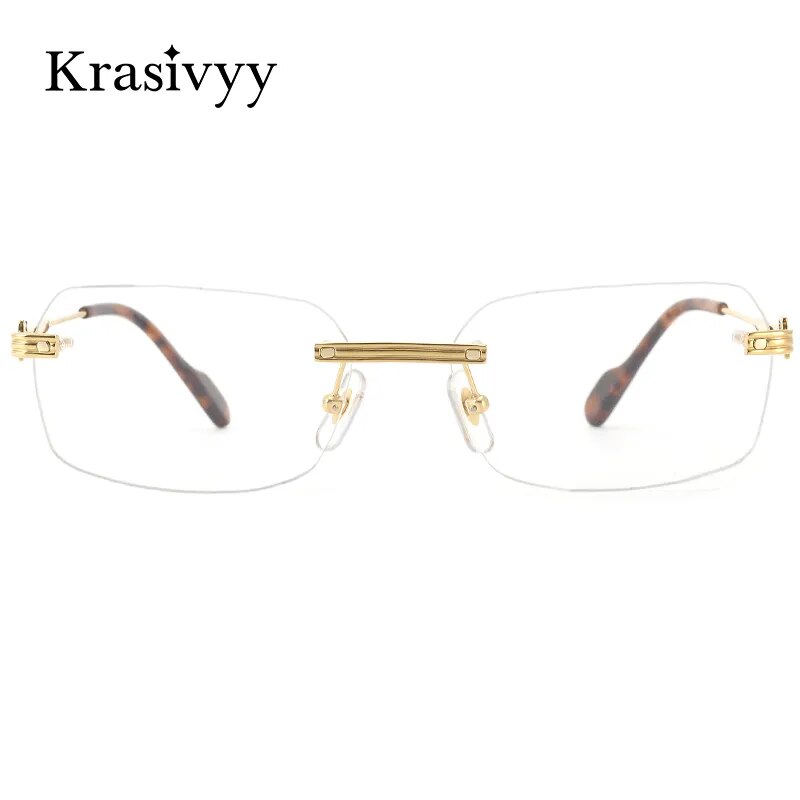 Krasivyy Men's Rimless Square Titanium Eyeglasses Kr0271s Rimless Krasivyy   