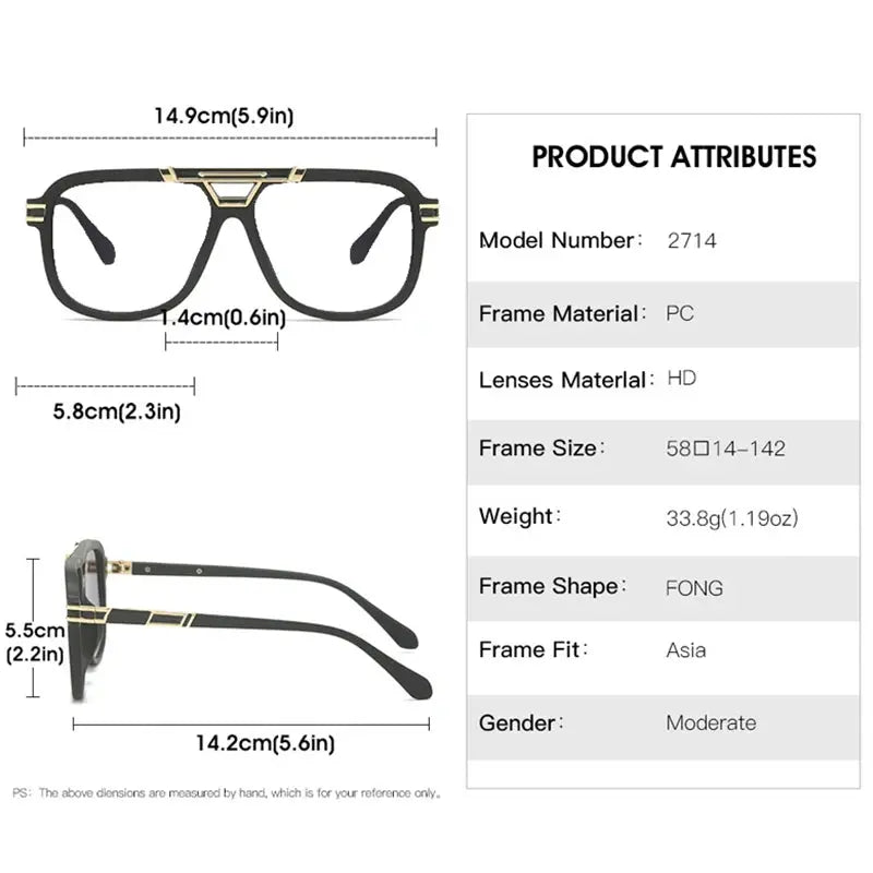 Kocolior 271400 Mens Full Rim Square Double Bridge PC Frames — view 2 | Kocolior at FuzWeb