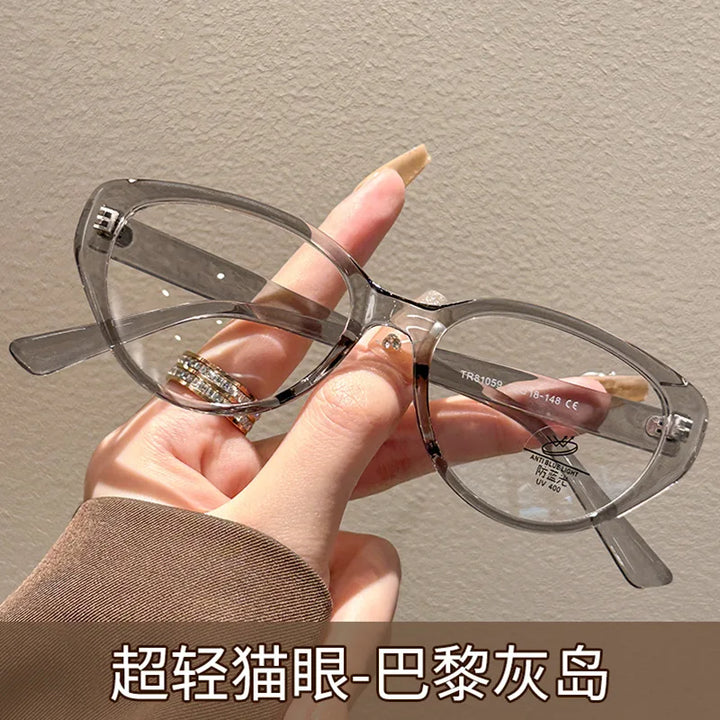 Zirosat Women's Full Rim Oval Cat Eye Tr 90 Titanium Eyeglasses 81059