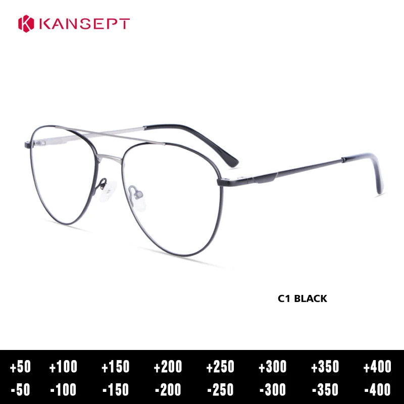 Kansept Unisex Full Rim Oval Double Bridge Alloy Reading Glasses 72504
