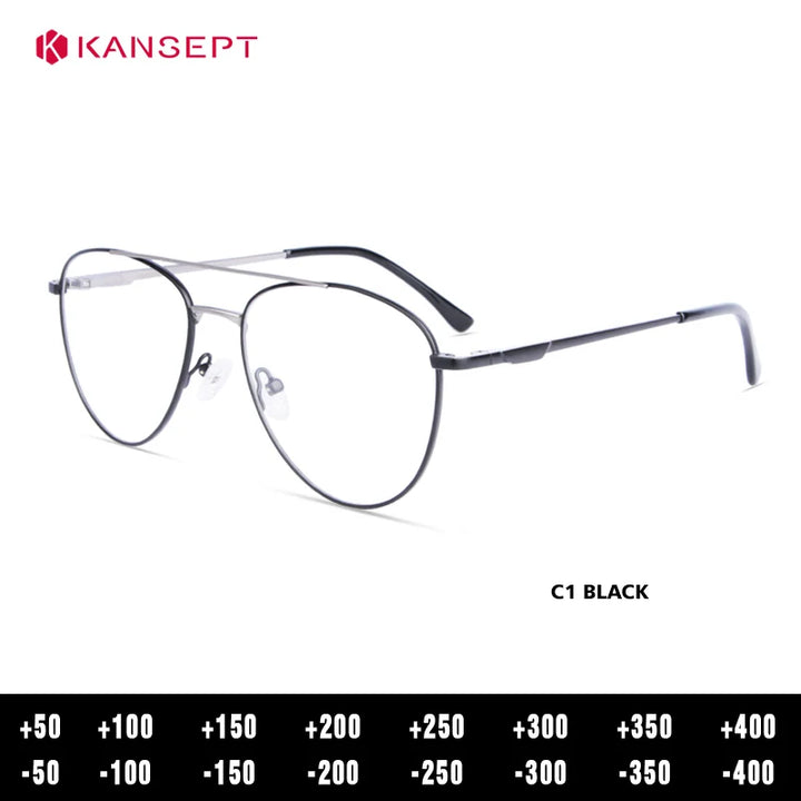 Kansept Unisex Full Rim Oval Double Bridge Alloy Reading Glasses 72504