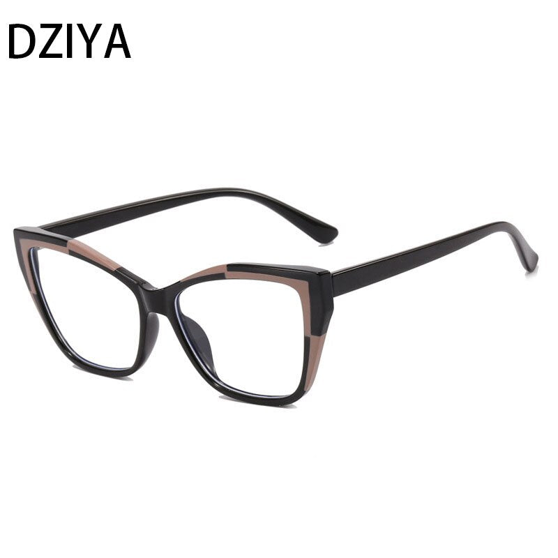 Dziya Women's Full Rim Square Cat Eye Tr 90 Presbyopic Reading Glasses 60858 Reading Glasses Dziya +25 C1 