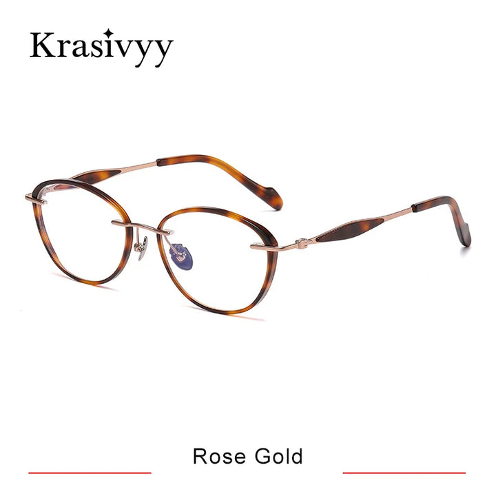 Krasivyy Unisex Full Rim Oval Square Titanium Acetate Eyeglasses 316076