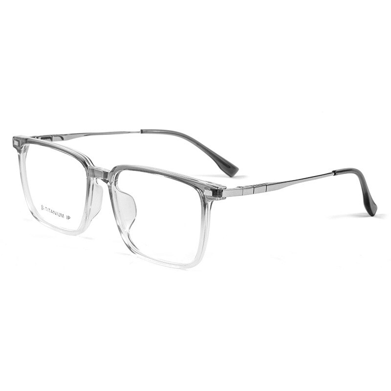 KatKani Unisex Full Rim Square Tr 90  Titanium Eyeglasses 15013mc Full Rim KatKani Eyeglasses Gradient Grey  