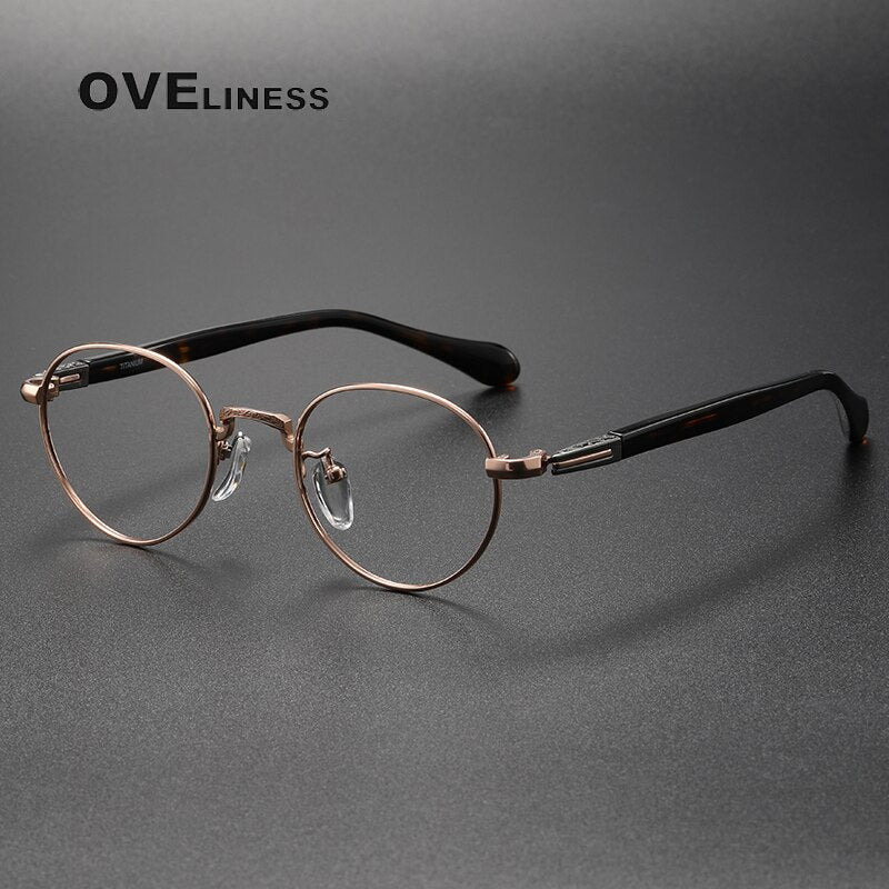 Oveliness Unisex Full Rim Oval Acetate Titanium Eyeglasses Ks96 Full Rim Oveliness   