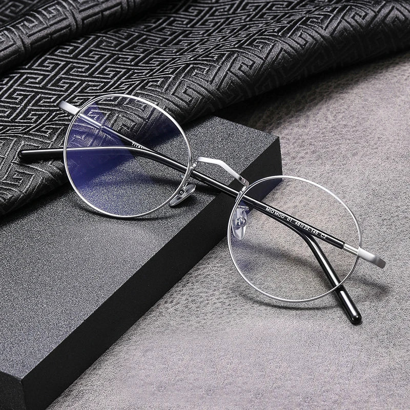 Black Mask Women's Full Rim Oval Round Titanium Eyeglasses 482214