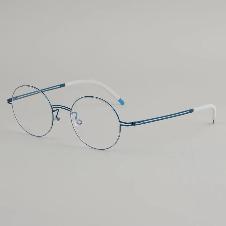 Bobbie 470100 Unisex Screwless Full Rim Round Titanium Frames FuzWeb