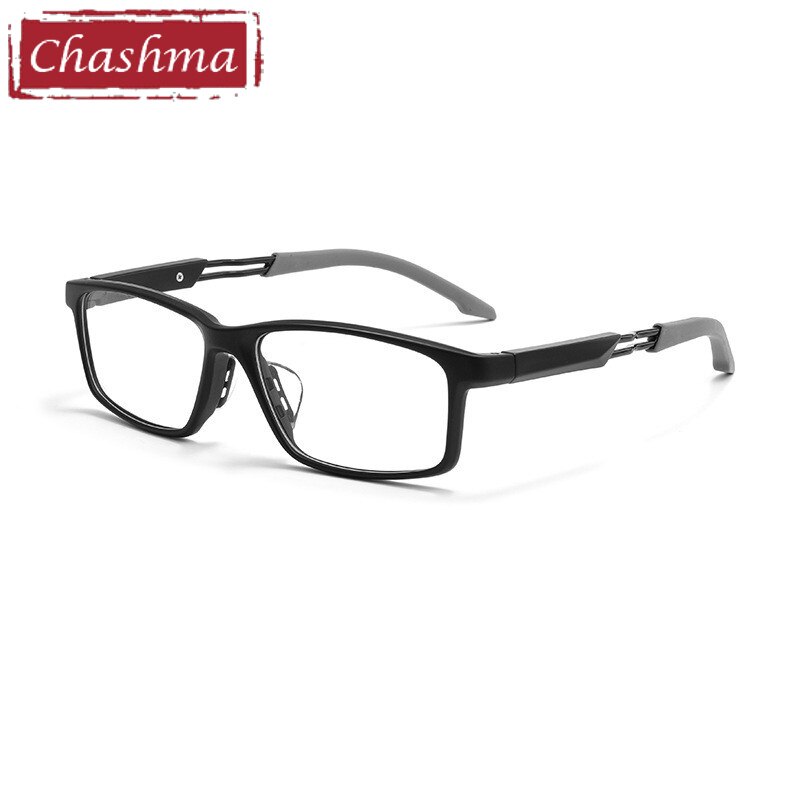 Chashma Unisex Full Rim Square Tr 90 Sport Eyeglasses 6021 Full Rim Chashma Matte Black  