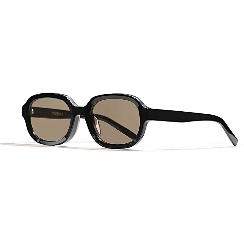 Hewei Unisex Full Rim Oval Acetate Sunglasses 0011 Sunglasses Hewei black as picture 