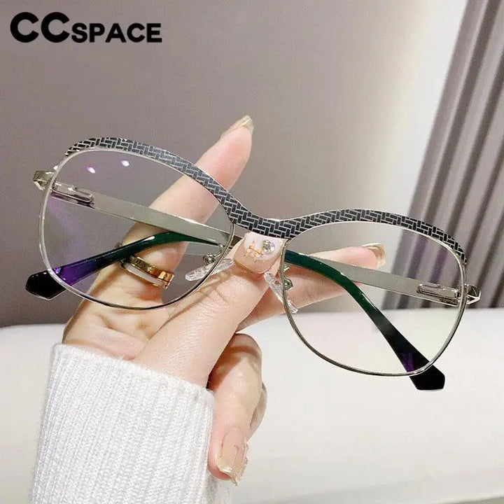 CCspace Women's Full Rim Oval Alloy Reading Glasses R57482 Reading Glasses CCSpace   