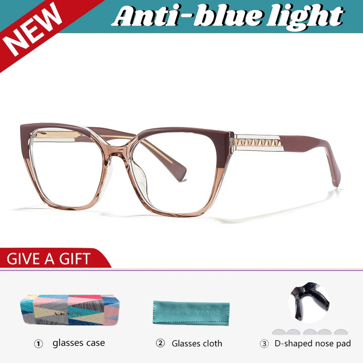 Vicky Women's Full Rim Square Alloy Tr 90 Reading Glasses 727017