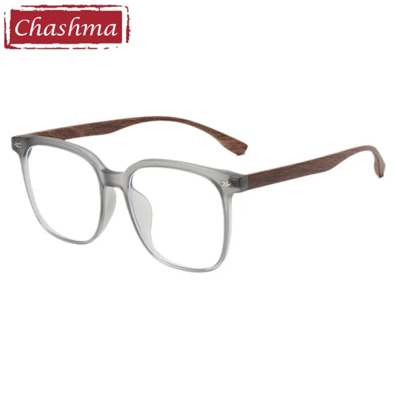 Chashma Ottica Unisex Full Rim Square Tr 90 Titanium Eyeglasses 9056 Full Rim Chashma Ottica Matte Gray  