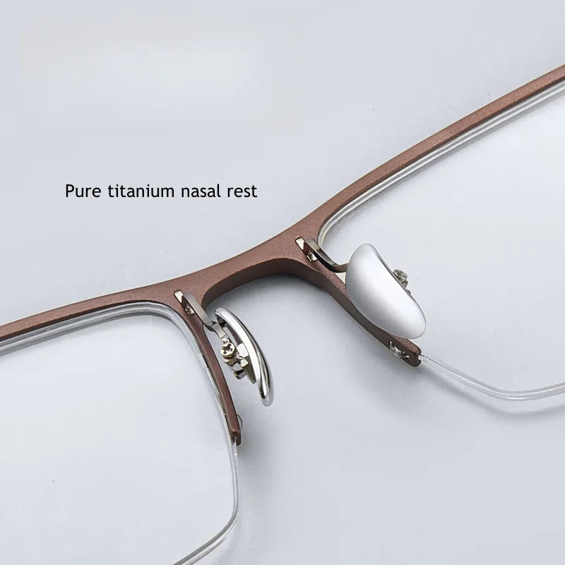 KatKani Men's Semi Rim Rectangular Titanium Eyeglasses 2246 Semi Rim KatKani Eyeglasses   