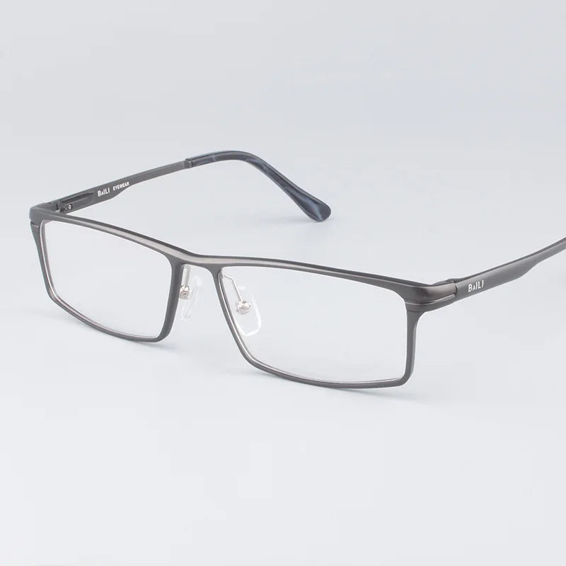 Hdcrafter Men's Full-Rim Square Brow Line Titanium Eyeglasses 262479