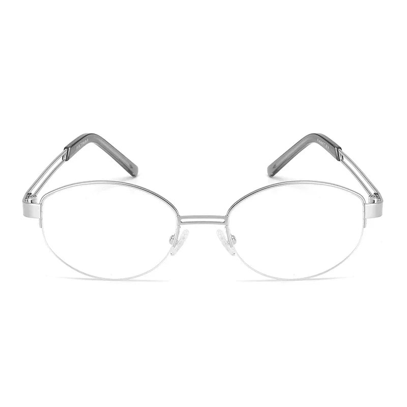 Bclear Unisex Semi Rim Oval Alloy Eyeglasses MY-124221