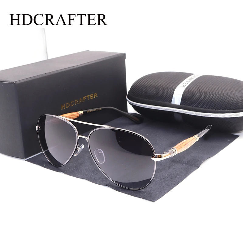Hdcrafter Men's Full Rim Oval Double Bridge Alloy Sunglasses 955015