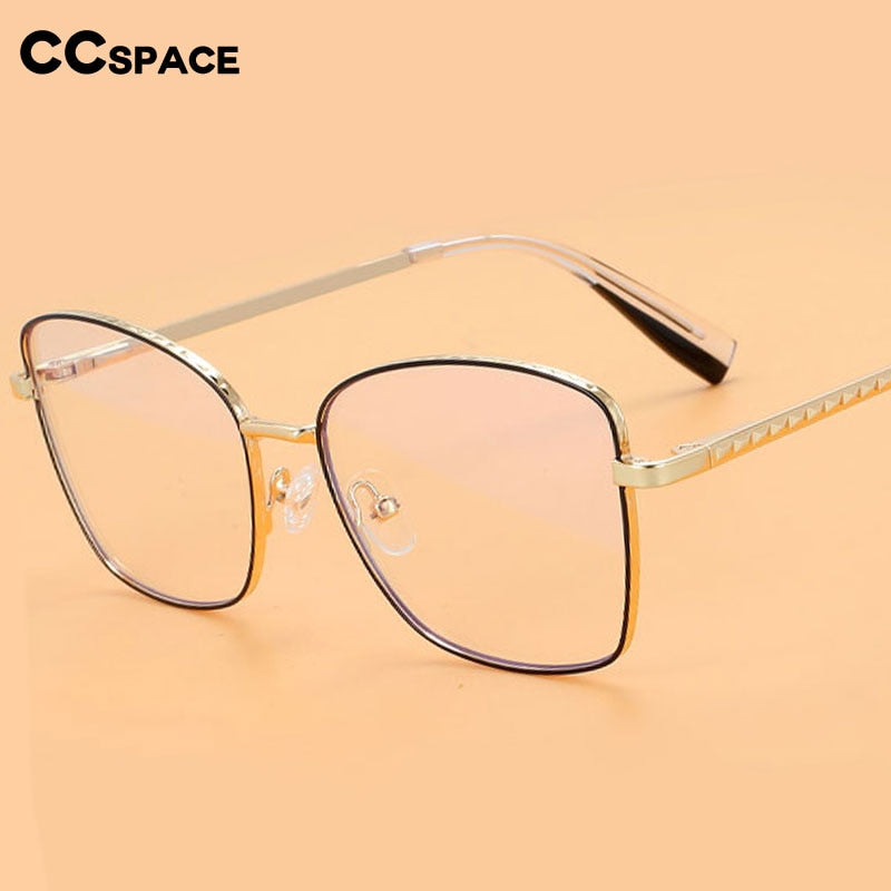 CCspace Women's Full Rim Big Square Cat Eye Alloy Eyeglasses 55999 Full Rim CCspace   