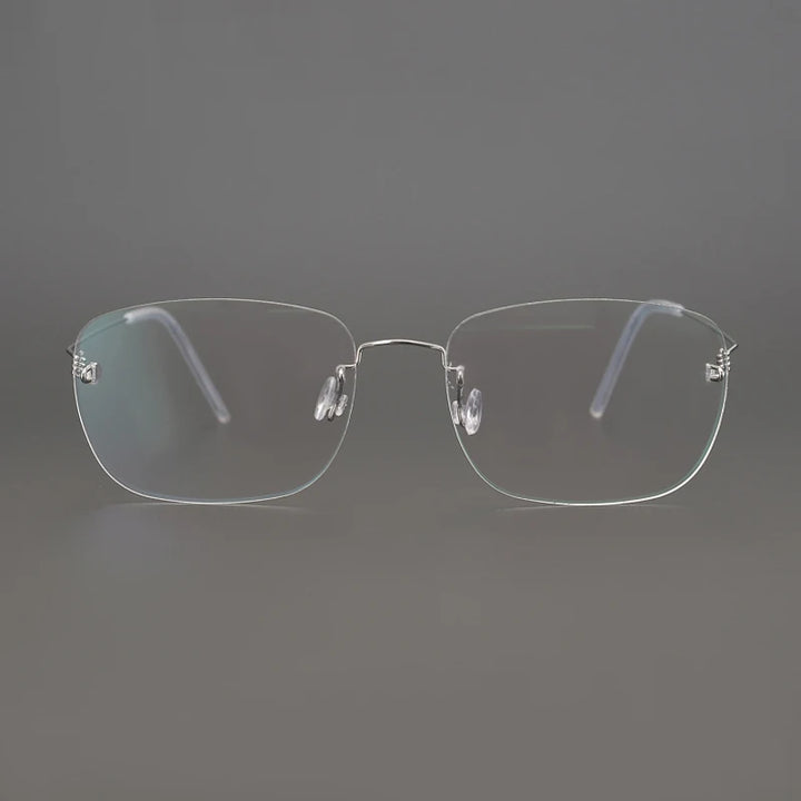 Black Mask Unisex Rimless Square Screwless Titanium Eyeglasses Ld100 Rimless Black Mask   