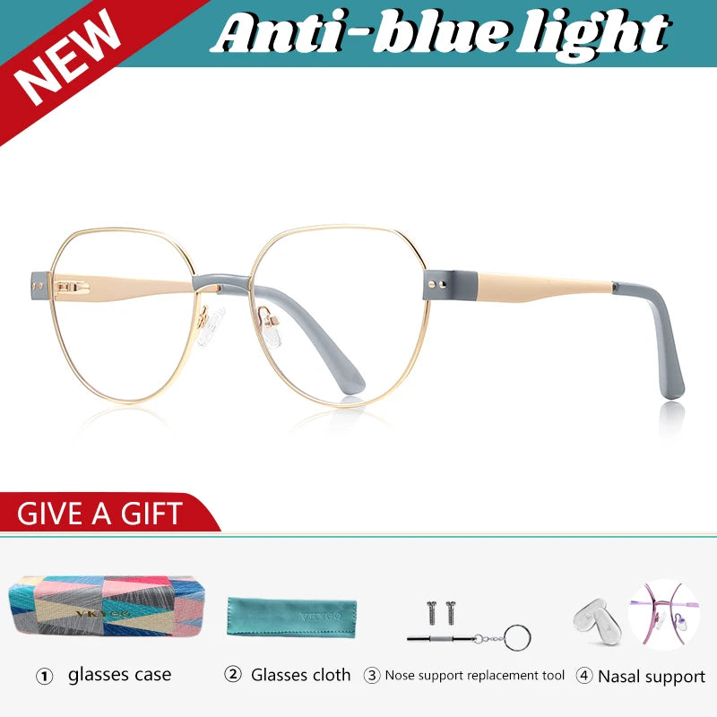 Vicky Women's Full Rim Flat Top Oval Alloy Tr 90 Reading Glasses 513174