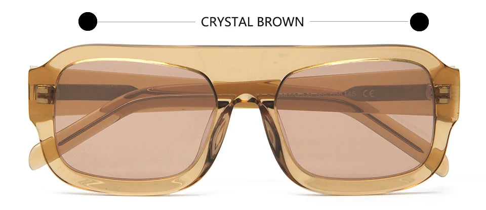 Esnbie Unisex Full Rim Square Acetate Sunglasses 240201