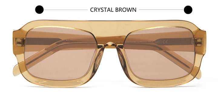 Esnbie Unisex Full Rim Square Acetate Sunglasses 240201
