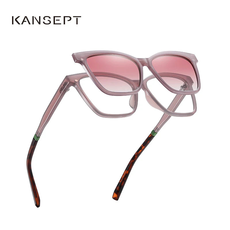 Kansept Women's Full Rim Cat Eye Tr 90 Reading Glasses Clip On Sunglasses 7704 Reading Glasses Kansept   