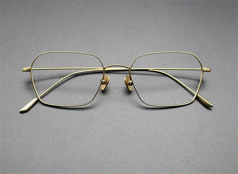 Aimee Unisex Full Rim Polygon Square Titanium Eyeglasses 5237 Full Rim Aimee Bronze  