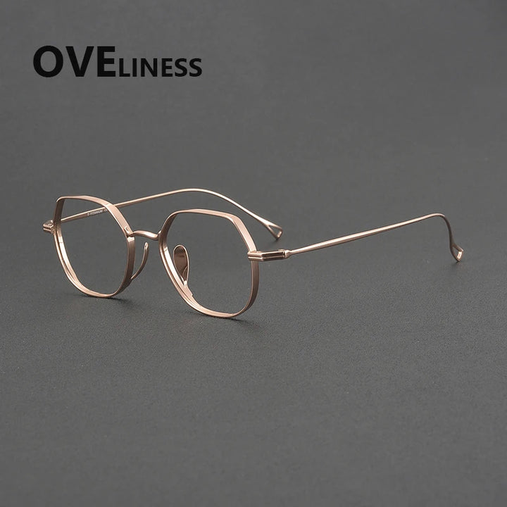 Oveliness Unisex Full Rim Square Polygon Titanium Eyeglasses 643001