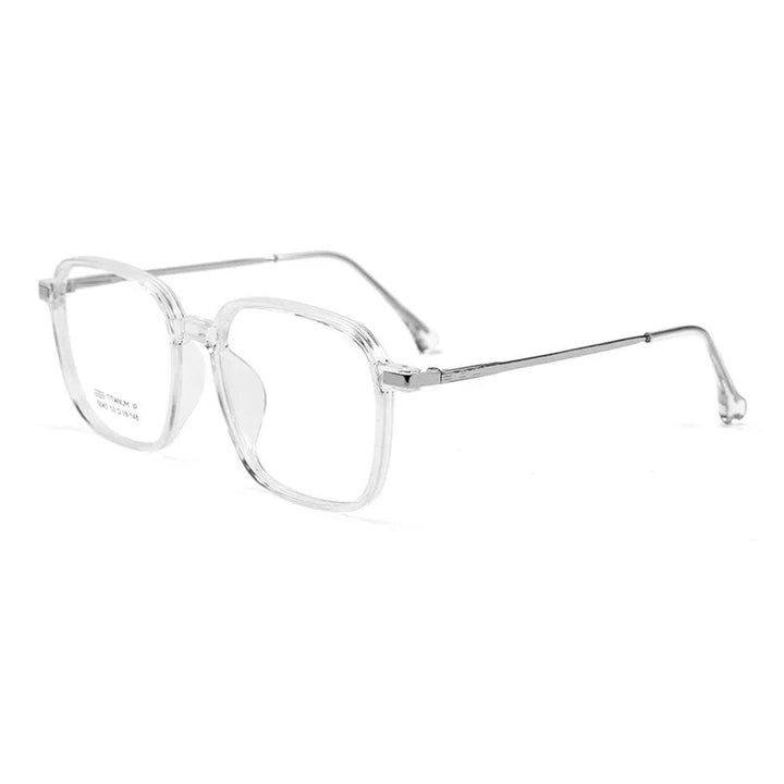 Yimaruili Unisex Full Rim Large Square Tr 90 Alloy Eyeglasses 5043x Full Rim Yimaruili Eyeglasses Transparent  