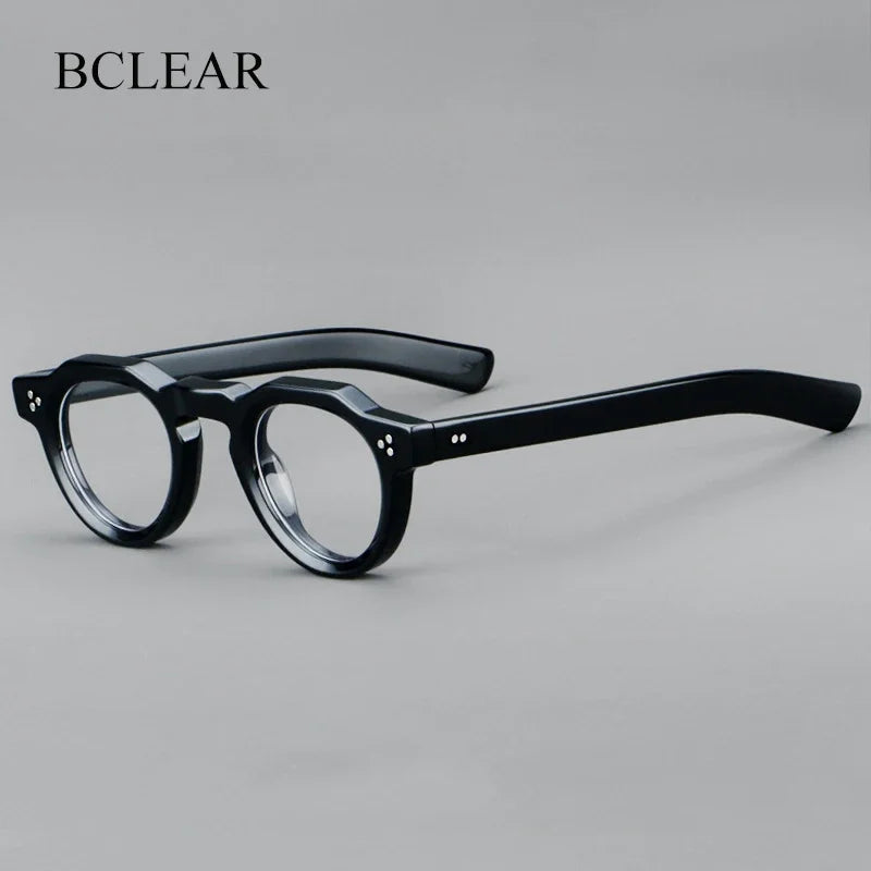 Bclear Women's Full Rim Flat Top Round Thick Acetate Eyeglasses 918013