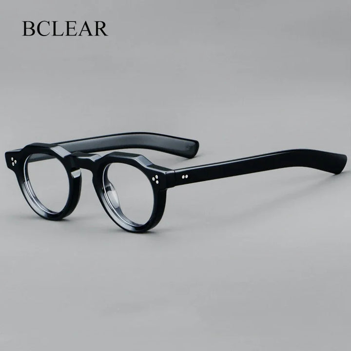 Bclear Women's Full Rim Flat Top Round Thick Acetate Eyeglasses 918013