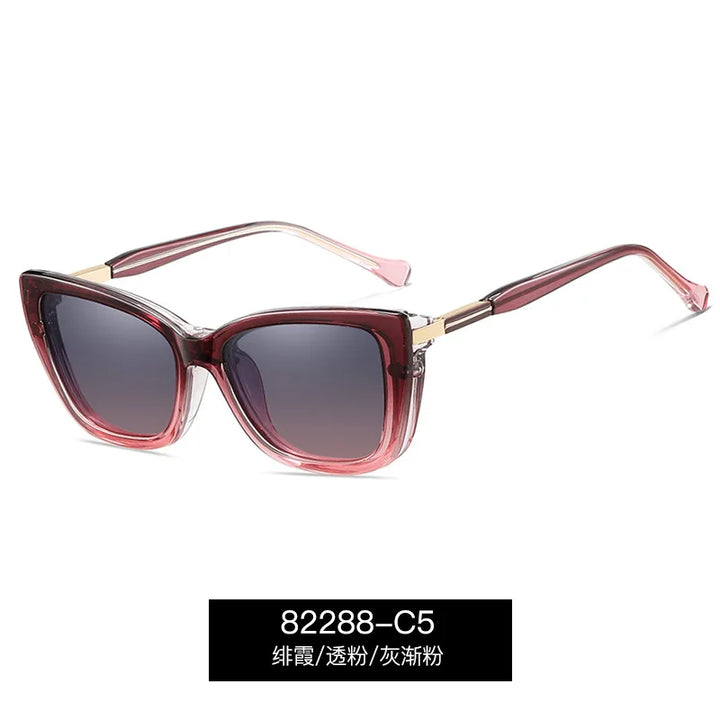 CCspace Women's Full Rim Cat Eye Tr 90 Alloy Reading Glasses Clip On Sunglasses 802689