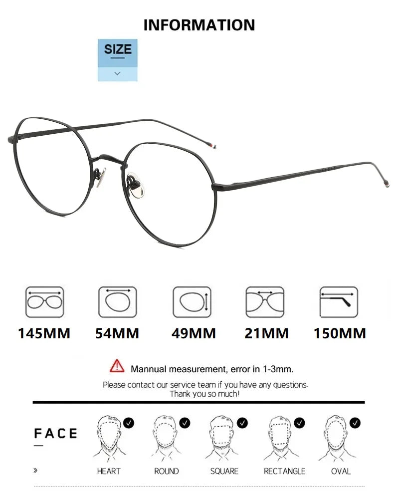 Aimee Unisex Full Rim Flat Top Oval Titanium Eyeglasses 541914