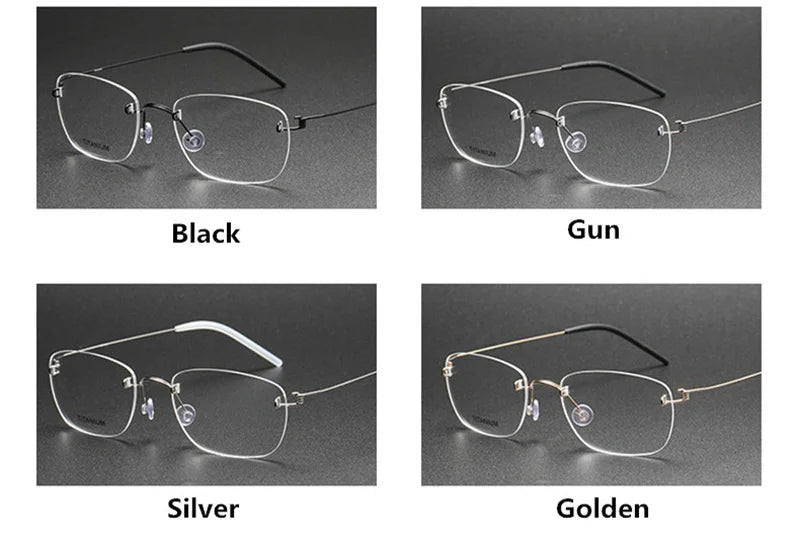 Aimee Unisex Rimless Square Titanium Eyeglasses 4297