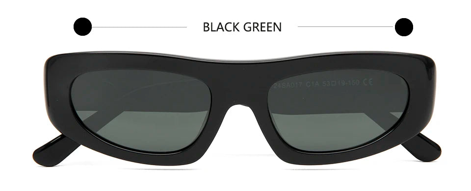 Esnbie Unisex Full Rim Square Brow Line Acetate Sunglasses 240171