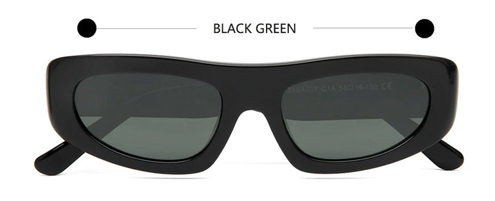 Esnbie Unisex Full Rim Square Brow Line Acetate Sunglasses 240171