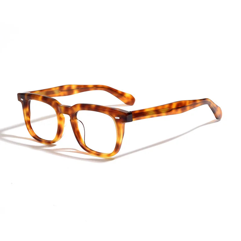 Black Mask Unisex Full Rim Square Acetate Eyeglasses 45005 Full Rim Black Mask Tortoise  