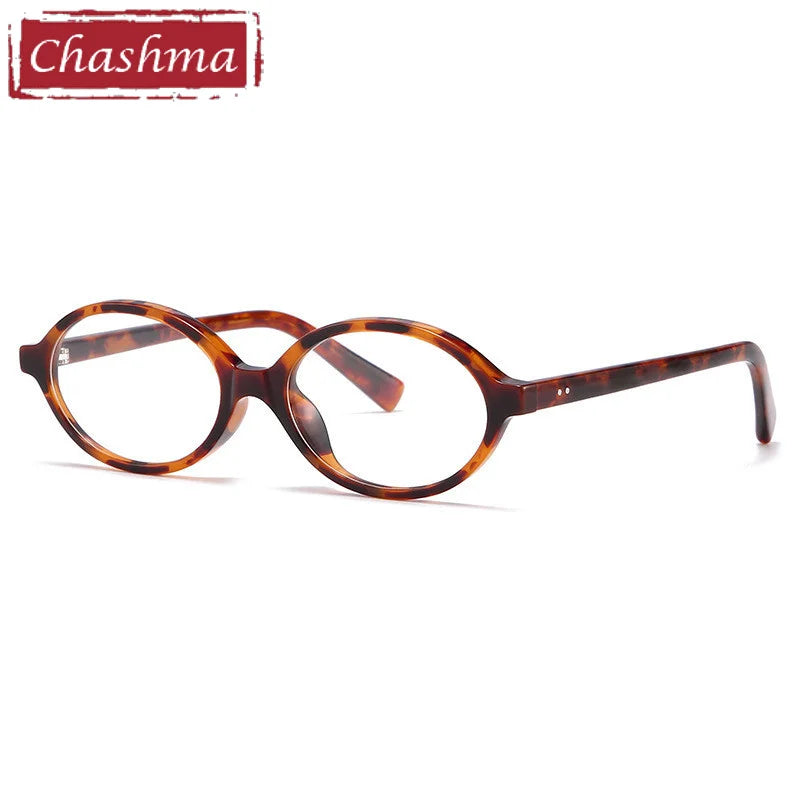 Chashma Women's Full Rim Oval Tr90 Titanium Reading Glasses 949098 Reading Glasses Chashma Leopard Progressive 1.67|Photo Brown