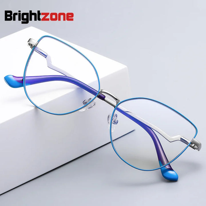 Brightzone Women's Full Rim Square Cat Eye Alloy Eyeglasses 943043 Full Rim Brightzone