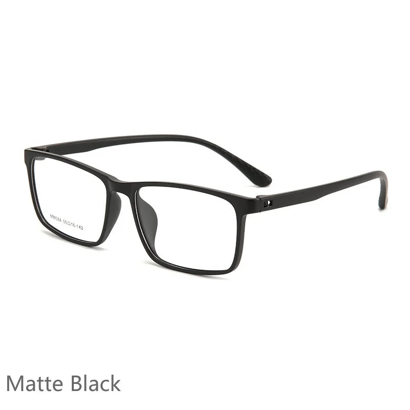 KatKani Unisex Full Rim Square Tr 90 Screwless Eyeglasses Mm084 Full Rim KatKani Eyeglasses Matte Black  