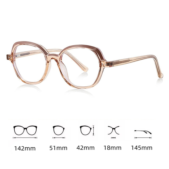 Kocolior Women's Full Rim Oval Tr 90 Alloy Photochromic Reading Glasses 242051